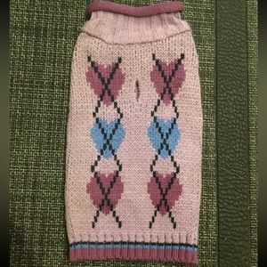 Cute Purple Heart Argyle Sweater For Dogs Or Cats